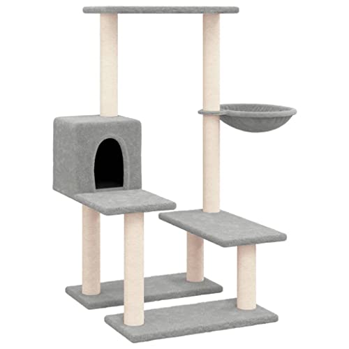 Baziroo Kratzbaum mit Sisal-KratzSäulen 47,5x60x94,5 cm Hellgrau Cat Toy Cat Scratching Post Cat Scratcher Katzenzubehör Indoor Cat Furniture Katzenmöbel Sachen für Katzen von Baziroo