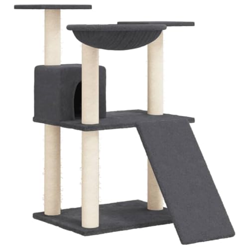 Baziroo Kratzbaum mit Sisal-KratzSäulen 48x67x83 cm Dunkelgrau Cat Scratcher Katzenzubehör Indoor Cat Furniture Cat Scratching Post Katzenmöbel Sachen für Katzen Kratzmöbel von Baziroo