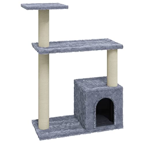 Baziroo Kratzbaum mit Sisal-KratzSäulen 54x22x70 cm Hellgrau Katzenkratzmöbel Sachen für Katzen Cat Toy Kratzmöbel Cat Scratching Post Katze Scratcher Katzenzubehör Indoor Cat Furniture von Baziroo