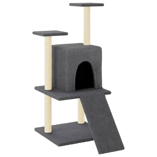 Baziroo Kratzbaum mit Sisal-KratzSäulen 78,5x60x110 cm Dunkelgrau Kratzmöbel Katze Scratcher Katzenzubehör Indoor Cat Furniture Katzenmöbel Sachen für Katzen Cat Interactive Toy von Baziroo