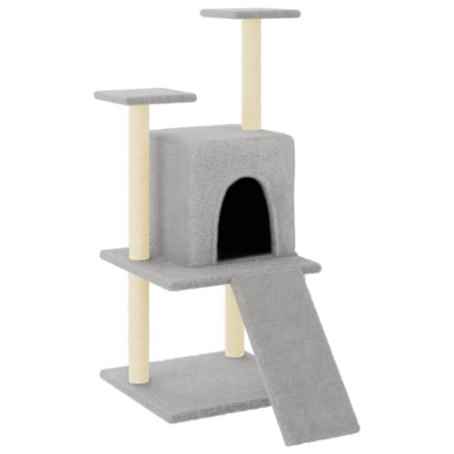 Baziroo Kratzbaum mit Sisal-KratzSäulen 78,5x60x110 cm Hellgrau Cat Interactive Toy Kratzmöbel Katze Scratcher Katzenzubehör Indoor Cat Furniture Katzenmöbel Sachen für Katzen von Baziroo