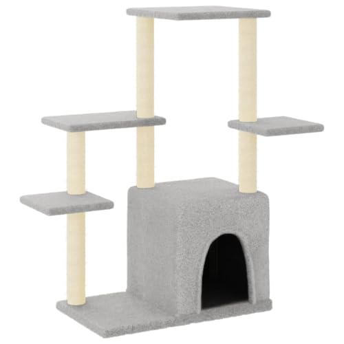 Baziroo Kratzbaum mit Sisal-KratzSäulen 86x54x97,5 cm Hellgrau Cat Toy Kratzmöbel Katze Scratcher Katzenzubehör Indoor Cat Furniture Katzenmöbel Sachen für Katzen von Baziroo