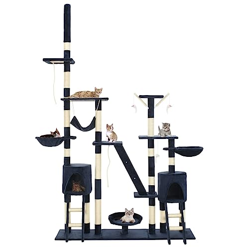 Baziroo Kratzbaum mit Sisal-Kratzsäulen 147x35x(230-250) cm Blau Cat Furniture Katzenmöbel Sachen für Katzen Cat Toy Cat Scratcher Katzenzubehör Indoor Kratzmöbel Cat Scratching Post von Baziroo