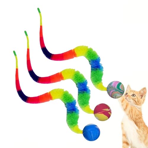 Bbbabeslk Hüpfbälle für Katzen, interaktiver Ball mit Schwanz für Katzen, Hüpfball mit Schwanz, Katzenspielzeug, Ballspielzeug für Katzen, bunte Hüpfbälle von Bbbabeslk