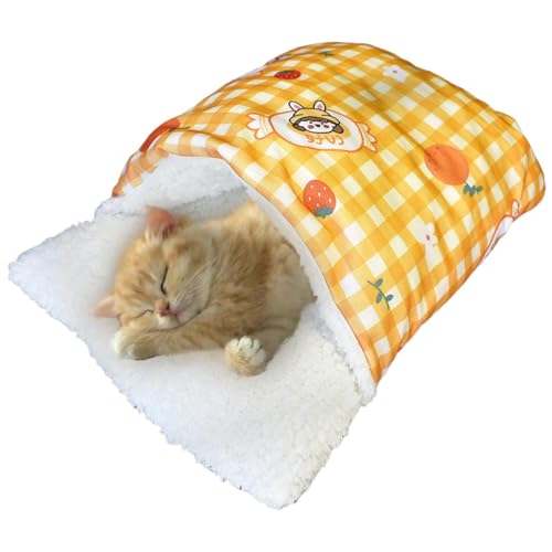 Gemütliches Katzenbett – Katzenbett für Wohnungskatzen | Katzenbett in Pantoffelform, waschbar | 48x34cm/18,9x13,39 Zoll Slipper-Katzenbetthöhle, halbgeschlossenes, niedliches, überdachtes Katzenbett von Bbbabeslk