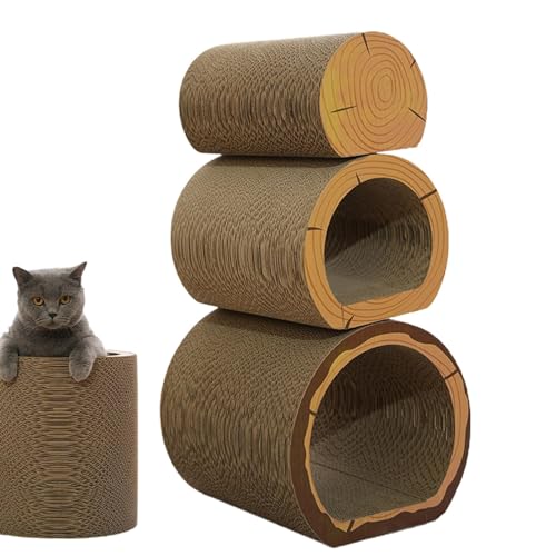 Katzenkratzer für Hauskatzen, Katzenkratzpads - 3 Stück Katzentunnelkratzer aus Wellpappe - Multifunktionales, wiederverwendbares Haustier-Entspannungstunnelspielzeug für den Innenbereich für Katzen, von Bbbabeslk