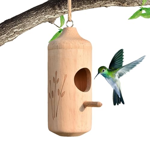 Kolibri-Häuser zum Nisten | Kleines Vogelhaus Kolibri-Futterstation - Kolibri-Nest aus Holz mit Seil, Kolibri-Nisthaus für Fenster, Garten, Outdoor, Haus von Bbbabeslk