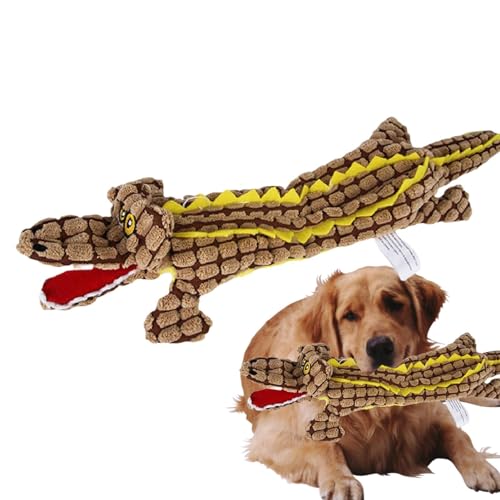 Quietschendes Plüschspielzeug für Hunde,Quietschendes Plüschspielzeug für Haustiere - Haustiere lindern Langeweile mit quietschendem Krokodil - Weiches, interaktives, quietschendes Krokodil für aggres von Bbbabeslk