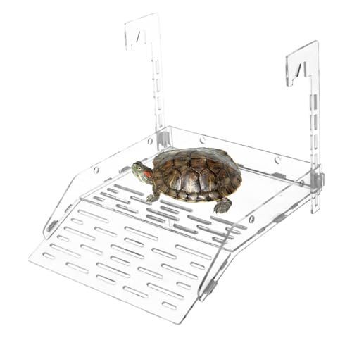 Schildkröten-Docks zum Sonnenbaden, Schildkröten-Sonnenrampe, Transparente Kletterrampe aus Acryl, Saugnapf-Sonnenrampe, Reptilien-Ruhedock mit Haken für Eidechsen, Einsiedlerkrebse von Bbbabeslk