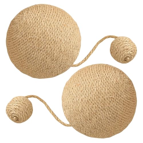 Sisal Katzenkratzer - Katzenkratzball Spielzeug | 2 Stück Kaninchen Kratzspielzeug Katzenspielzeug Sisalball, Sisalkratzer Katzenball Spielzeug, Verschleißfester Sisal Kratzball Katzenkratzbrett für von Bbbabeslk