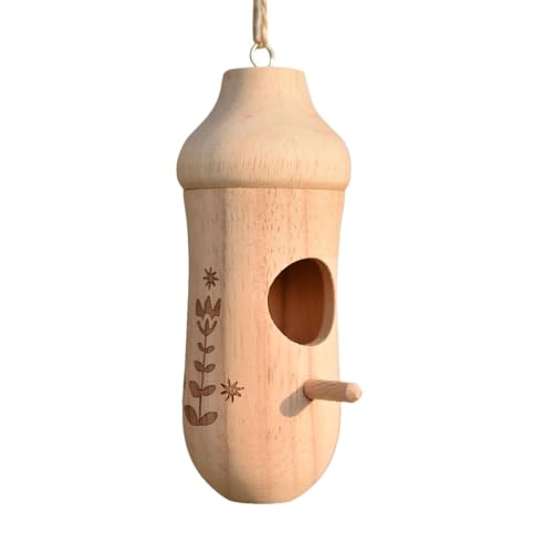 Vogelhäuser aus Holz, kleines Vogelhaus Kolibri-Futterspender aus Holz, Kolibri-Nest mit Seil, Kolibri-Nisthaus für Fenster, Garten, Outdoor, Haus von Bbbabeslk