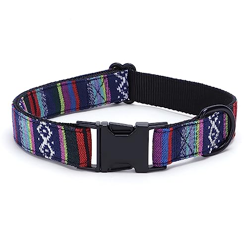 Bbmmayy Hundehalsband, weich, verstellbar, mit Metallschnalle für kleine Hunde, mittelgroße Hunde, große Hunde, perfektes Haustierhalsband, Geschenk (M, Schwarz) von Bbmmayy