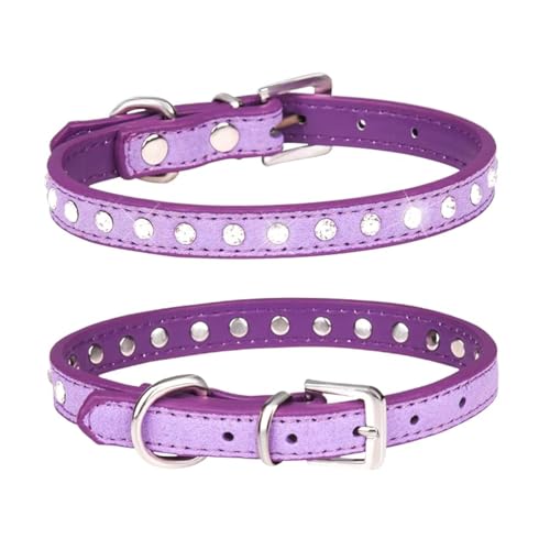 Bbmmayy Hundehalsband für Welpen, Katzen, mit Kristalldiamanten, bunt, glitzernd, Größe S, Violett von Bbmmayy