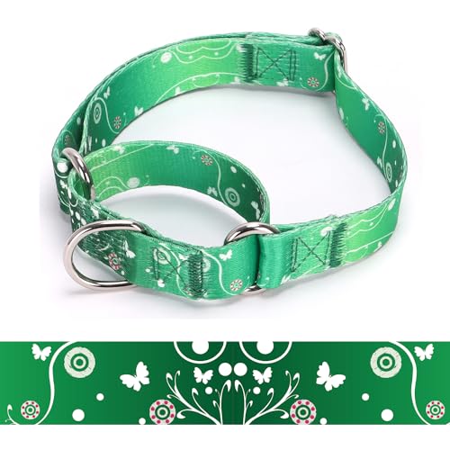 Bbmmayy Martingale Hundehalsband, verstellbar, weich, buntes Blumenmuster, niedliches Muster für Welpen, für mittelgroße und große Hunde, Spazierengehen, Laufen, Training (3, L: 2,5 cm breit für 45–53 von Bbmmayy