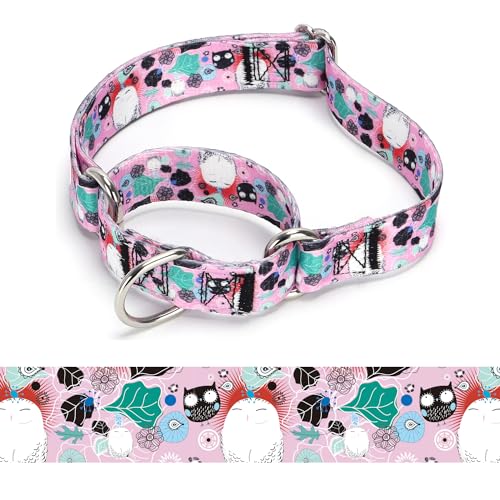 Bbmmayy Martingale Hundehalsband, verstellbar, weich, buntes Blumenmuster, niedliches Muster für Welpen, für mittelgroße und große Hunde, Spazierengehen, Laufen, Training (9, M: 2,5 cm breit für 36–45 von Bbmmayy