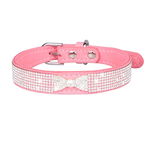 Bbmmayy Niedliches Hundehalsband mit glitzernden Strasssteinen, ausgefallene Kristall-Diamant-Glitzer, hübsches Schmuckstück, weiche Katzenhalsbänder für kleine, mittelgroße und große Rassen, Mädchen, von Bbmmayy