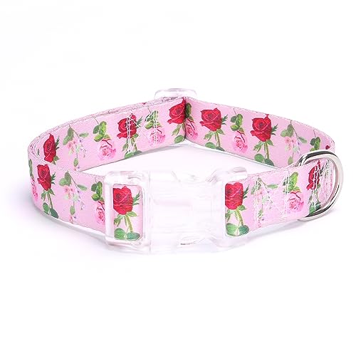 Bbmmayy Verstellbares Hundehalsband, spezielle Design-Muster, weiches Nylon, bequem, langlebig, Haustierhalsband für kleine, mittelgroße und große Hunde, perfektes Haustierhalsbandgeschenk (M, Rosa) von Bbmmayy