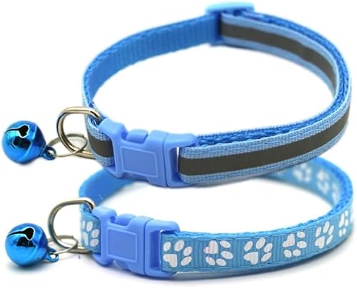 XS Hundehalsband mit Glöckchen, 2er-Pack, einfaches und reflektierendes Katzenhalsband mit Glöckchen für XXS, XS, kleine Haustiere, Jungen, kleine Kätzchen, Mädchen, Tier, Halsumfang 17,8–30,5 cm, von Bbmmayy