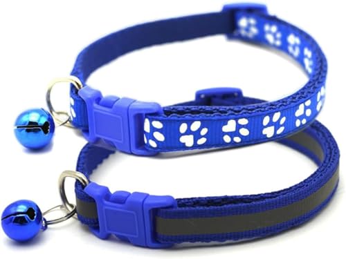 XS Hundehalsband mit Glöckchen, 2er-Pack, einfaches und reflektierendes Katzenhalsband mit Glöckchen für XXS, XS, kleine Haustiere, Jungen, kleine Kätzchen, Mädchen, Tier, Halsumfang 17,8–30,5 cm, von Bbmmayy