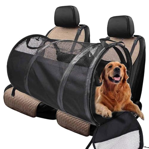 Wasserdichter Haustiertransporter Hundehandtasche Zusammenklappbarer Hundetransporter Atmungsaktives Katzenzelt Haustier-autotasche Für Den Rücksitz Mit Matte Haustierzubehör(Size:L,Color:Schwarz) von Bceer