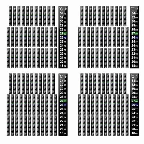 Bcowtte 144 Stück Digitaler Temperatur Aufkleber Selbst Klebendes Thermometer Streifen Fermenter Selbst Klebendes Kristall Streifen Aquarium Thermometer von Bcowtte