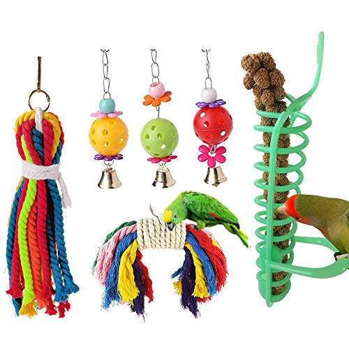 Bcowtte Bird Perches Swing Toys Papagei Hängende Glocke Pet Käfig Hängematte für Wellensittiche, Nymphensittiche, Sittiche und Liebesvögel von Bcowtte