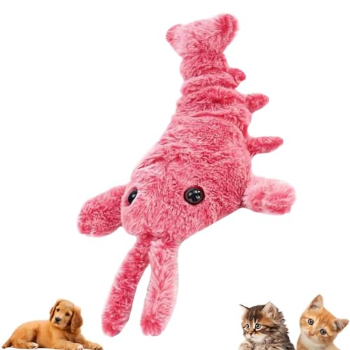 Bcowtte Floppy Lobster Hundespielzeug Plüsch Springhummer Interaktives Spielzeug Bewegungsaktiviertes Bewegliches Haustier Spielzeug Plüsch Haustier Kauspielzeug A von Bcowtte