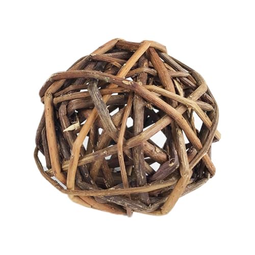 Bcowtte Hamster Fun Pet Toy Ball Hafer Hand Made Ball Natural Guinea Pig Durable Woven Grass Rabbit Rolling Small Animal Cage Accessories Chew Play L von Bcowtte