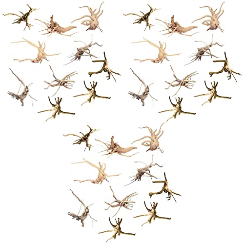 Bcowtte Mini Treibholz für Aquarium Natur Zweige Aquarium Dekorationen Reptilien Stamm Treibholz Sortiert (30 Pack) von Bcowtte