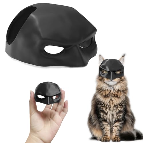 Batcat Maske - 3D Katzenmaske, Katzenbekleidung, Bat Maske für Katzen, Lustige Schwarze Fledermausmaske für Katzen, Haustierkostüm für Halloween oder Alltäglichen Spaß (L) von Bcuuozeeing