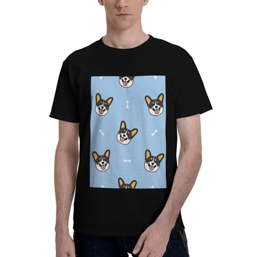 Corgi Dog Herren-T-Shirt, lockere Passform, kurzärmelig von BdgWKseH