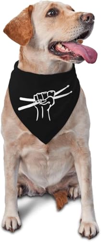 Drumstick Drummer Haustier Schal Dreieckskopf Hund Katze Schal Zubehör Bandana Dekoration Schwarz von BdgWKseH