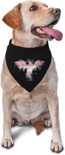 Haustier-Schal mit Adler-Transgender-Flagge, Dreieckskopf, Hunde-Lätzchen, Katzenschal, Accessoire, Bandana, Dekoration, Schwarz von BdgWKseH