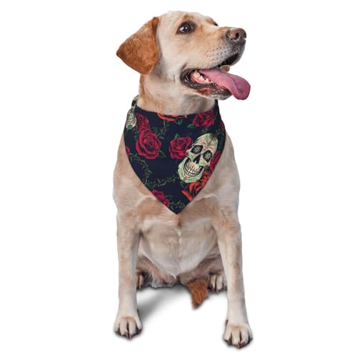 Hundehalstuch, Dreieckstuch mit Hahn- und Hühnermotiv, Flanell, dicke Baumwolle, Bandana für kleine, mittelgroße und große Hunde und Katzen von BdgWKseH