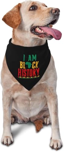 I Am Black History Haustier-Schal, Dreieckskopf, Hunde-Lätzchen, Katzenschal, Zubehör, Bandana, Dekoration, Schwarz von BdgWKseH