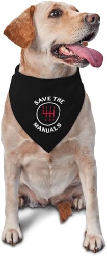 Save The Manuals Haustier-Schal, Dreieckskopf, Hunde-Lätzchen, Hund, Katze, Schal, Zubehör, Bandana, Dekoration, Schwarz von BdgWKseH