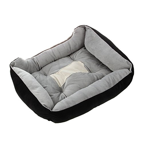 Bdukbduk Extra Große Luxus Waschbar Haustier Hund Welpe Katze Bett Kissen Weiche Matte Wärmer Korb Farbe: Schwarz Größe: XL von Bdukbduk