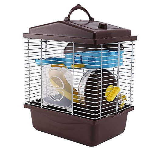 Bdukbduk Pet Cage Hamster Cottage mit Transparentem Oberlicht-Doppelschichthaus für Hamster Golden Hamster Pet Coffe von Bdukbduk