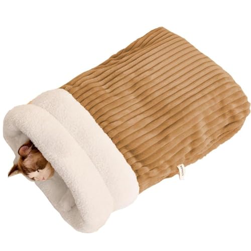 Winterschlafsack, Haustier-Daunenschlafsack, Nest-Design und Baumwolle, niedlich, bequem, große Tasche, PP, V6C5, halbgeschlossen, M/L, warm von Bduttlefish