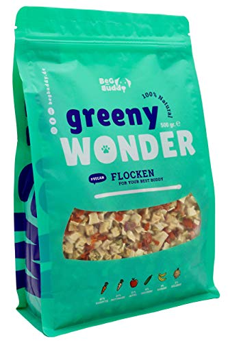 BeG Buddy Glutenfreie Gemüseflocken Hund, extra schonende Herstellung ohne Zusätze, mit Karotte und Zucchini, Gemüsemix Hund, getreidefrei, Barf Gemüse Obst, 500 g von BeG Buddy