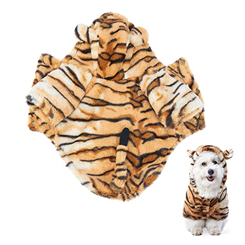 BeNsil Tiger-Haustierkostüm | Haustier-Cosplay-Kleidung | Halloween-Haustier-Welpen-Cosplay-Hoodie, lustige Kleidung, Katzenmantel-Hoodie, Haustier-Tiger-Kostüm mit Kapuze, besondere Anlässe, von BeNsil