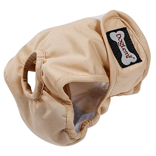 BePetMia Waschbare Windeln für Hunde, Wiederverwendbare Hundewindeln, Umweltfreundliche Damenbinden Höschen für weibliche Haustiere (Beige, L: 36-54cm) von BePetMia