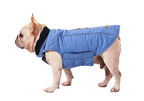 Hundemantel Winter Warme Jacke Weste, 7 Größen für Kleine Mittlere Große und Riesige Hunde, Winddicht Schneeanzug Hundekleidung Outfit Weste Haustiere Bekleidung (L, BLAU) von BePetMia