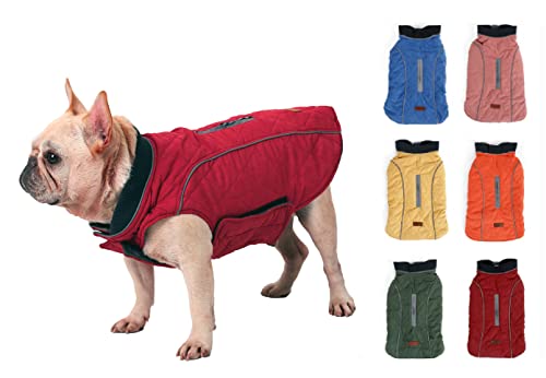 Hundemantel Winter Warme Jacke Weste, 7 Größen für Kleine Mittlere Große und Riesige Hunde, Winddicht Schneeanzug Hundekleidung Outfit Weste Haustiere Bekleidung (L, ROT) von BePetMia