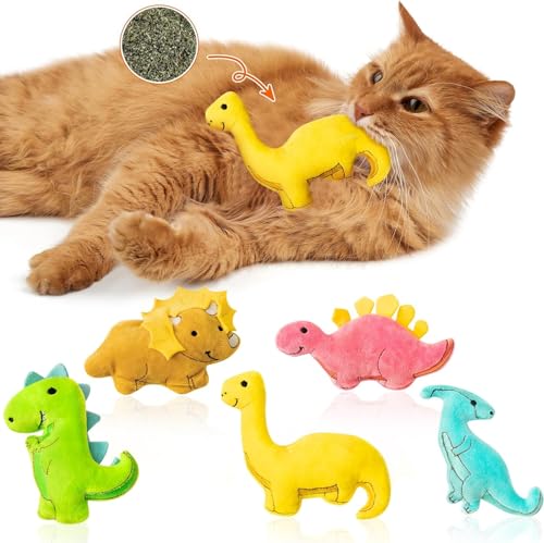 BeYumi 5er-Packung Pink Cartoon Axolotl-Kinder-Katzen-Catnip-Spielzeug, Haustier-Spielzeug-Bedarf für Katzenliebhaber-Geschenke, Interaktives Katzenspielzeug mit niedlichem Ausdruck für Haustiergesche von BeYumi