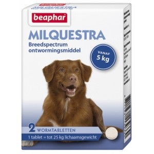 Beaphar Milquestra Entwurmungsmittel Hund (5 - 50 kg) 2 Tabletten von Beaphar