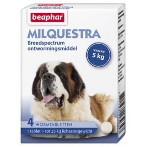 Beaphar Milquestra Entwurmungsmittel Hund (5 - 75 kg) 4 Tabletten von Beaphar