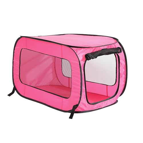 Beatrice Home Fashions Tragbare, zusammenklappbare Hundehütte, Reisekäfig, für Katzen und Hunde, 91,4 x 55,9 x 55,9 cm, Fuchsia von Beatrice Home Fashions