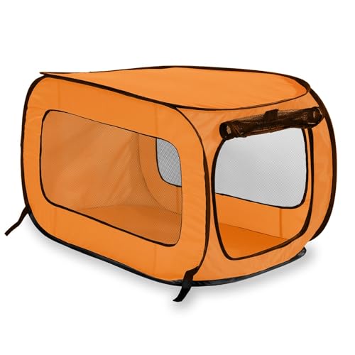 Beatrice Home Fashions Tragbare, zusammenklappbare Hundehütte, Reisekäfig, für Katzen und Hunde, 91,4 cm L x 55,9 cm B x 55,9 cm H, Orange von Beatrice Home Fashions