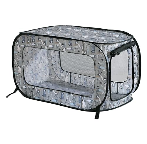 Beatrice Home Fashions Tragbare, zusammenklappbare Hundehütte, für Reisen, 91,4 cm L x 55,9 cm B x 55,9 cm H, Schwanzwackler von Beatrice Home Fashions